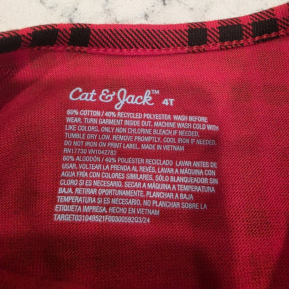 Cat & Jack Buffalo Plaid Long Sleeve Dress Size 4T NWT!